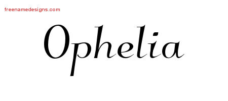 Elegant Name Tattoo Designs Ophelia Free Graphic