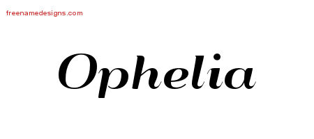 Art Deco Name Tattoo Designs Ophelia Printable