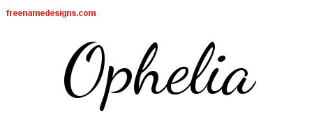 Lively Script Name Tattoo Designs Ophelia Free Printout