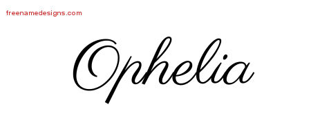 Classic Name Tattoo Designs Ophelia Graphic Download