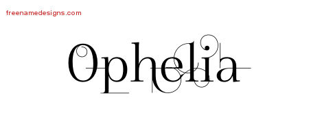 Decorated Name Tattoo Designs Ophelia Free