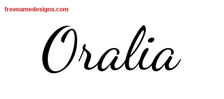 Lively Script Name Tattoo Designs Oralia Free Printout