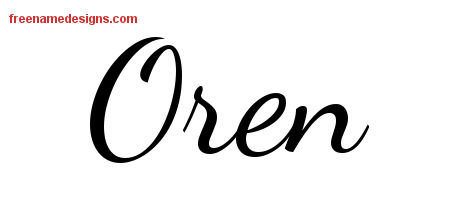 Lively Script Name Tattoo Designs Oren Free Download