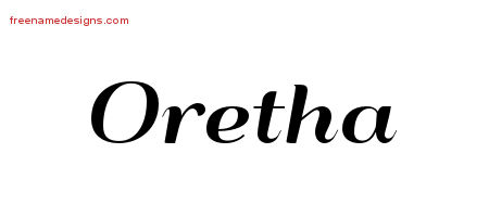 Art Deco Name Tattoo Designs Oretha Printable