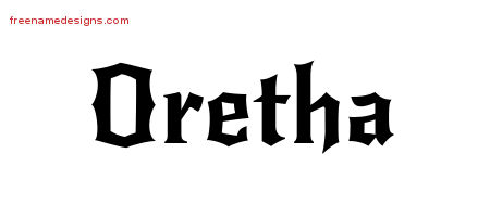 Gothic Name Tattoo Designs Oretha Free Graphic