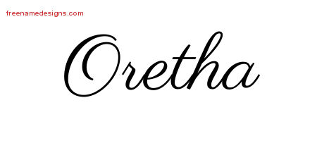 Classic Name Tattoo Designs Oretha Graphic Download
