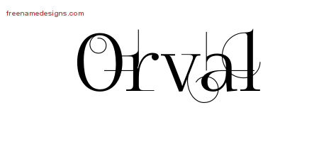 Decorated Name Tattoo Designs Orval Free Lettering