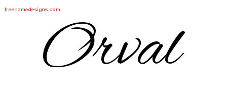 Cursive Name Tattoo Designs Orval Free Graphic