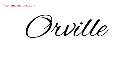 Cursive Name Tattoo Designs Orville Free Graphic