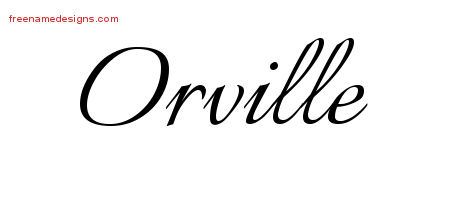 Calligraphic Name Tattoo Designs Orville Free Graphic