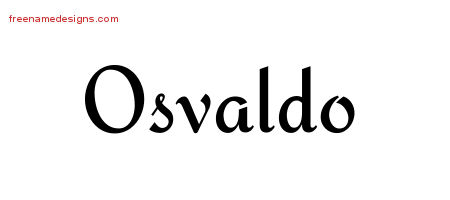 Calligraphic Stylish Name Tattoo Designs Osvaldo Free Graphic