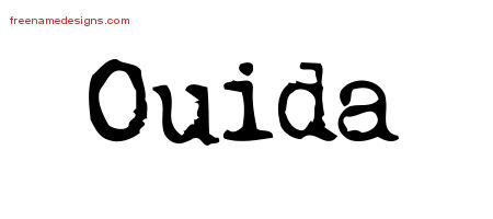 Vintage Writer Name Tattoo Designs Ouida Free Lettering