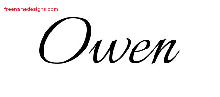 Calligraphic Name Tattoo Designs Owen Free Graphic