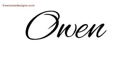 Cursive Name Tattoo Designs Owen Free Graphic