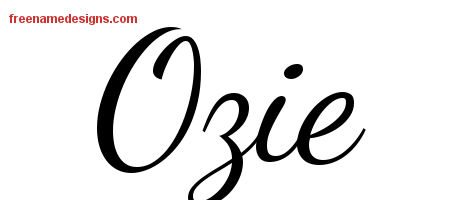 Lively Script Name Tattoo Designs Ozie Free Printout