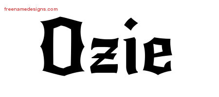 Gothic Name Tattoo Designs Ozie Free Graphic