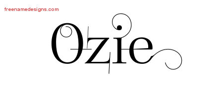 Decorated Name Tattoo Designs Ozie Free