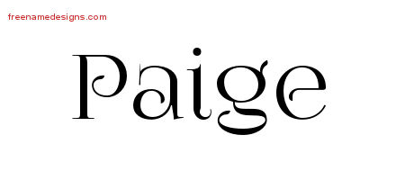 Vintage Name Tattoo Designs Paige Free Download
