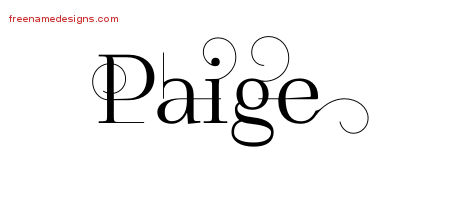 Decorated Name Tattoo Designs Paige Free