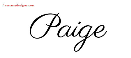 Classic Name Tattoo Designs Paige Graphic Download