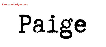 Typewriter Name Tattoo Designs Paige Free Download