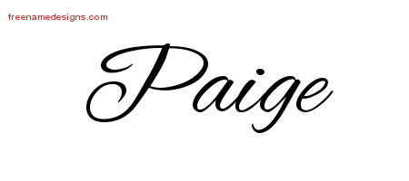 Cursive Name Tattoo Designs Paige Download Free