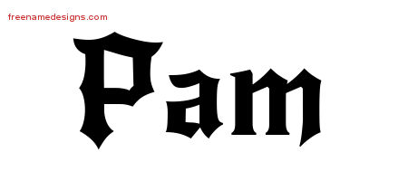 Gothic Name Tattoo Designs Pam Free Graphic