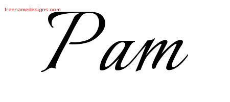 Calligraphic Name Tattoo Designs Pam Download Free