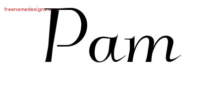 Elegant Name Tattoo Designs Pam Free Graphic
