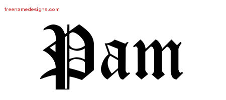 Blackletter Name Tattoo Designs Pam Graphic Download