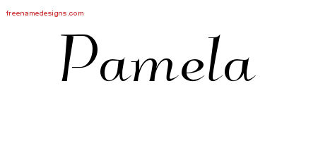 Elegant Name Tattoo Designs Pamela Free Graphic