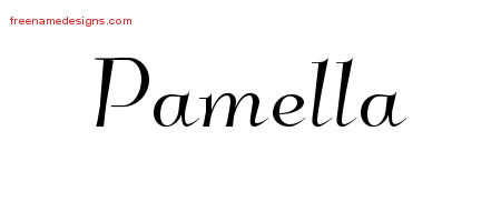 Elegant Name Tattoo Designs Pamella Free Graphic