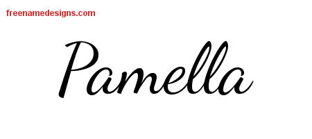 Lively Script Name Tattoo Designs Pamella Free Printout