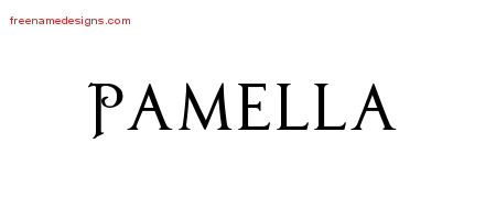 Regal Victorian Name Tattoo Designs Pamella Graphic Download