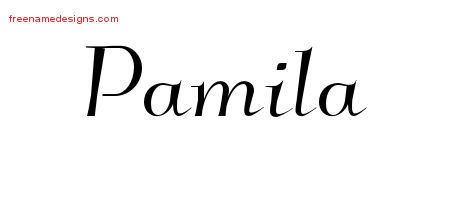 Elegant Name Tattoo Designs Pamila Free Graphic