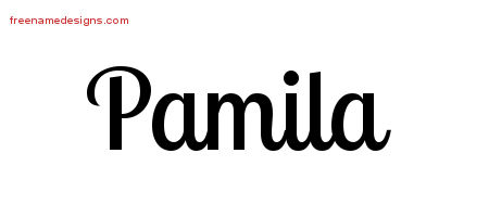 Handwritten Name Tattoo Designs Pamila Free Download