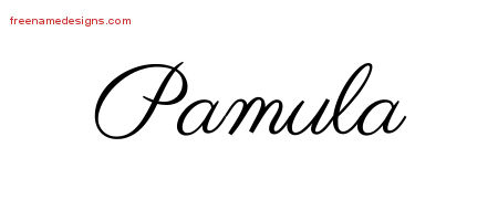 Classic Name Tattoo Designs Pamula Graphic Download