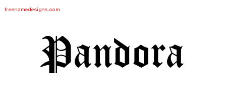 Blackletter Name Tattoo Designs Pandora Graphic Download
