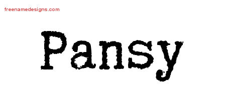 Typewriter Name Tattoo Designs Pansy Free Download