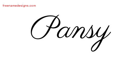 Classic Name Tattoo Designs Pansy Graphic Download