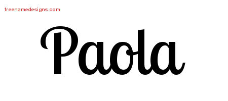 Handwritten Name Tattoo Designs Paola Free Download