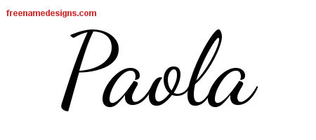 Lively Script Name Tattoo Designs Paola Free Printout