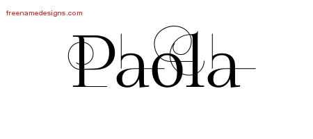 Decorated Name Tattoo Designs Paola Free