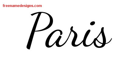 Lively Script Name Tattoo Designs Paris Free Printout
