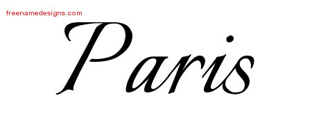 Calligraphic Name Tattoo Designs Paris Free Graphic