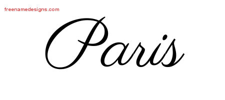 Classic Name Tattoo Designs Paris Graphic Download