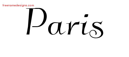 Elegant Name Tattoo Designs Paris Free Graphic