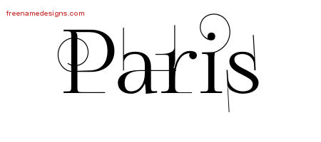 Decorated Name Tattoo Designs Paris Free Lettering