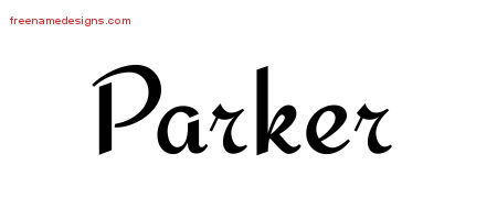 Calligraphic Stylish Name Tattoo Designs Parker Free Graphic