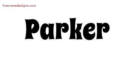 Groovy Name Tattoo Designs Parker Free